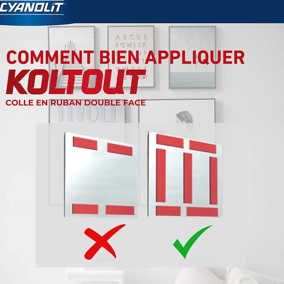Ruban adhésif de fixation transparente Cyanolit Koltout - 10 pièces