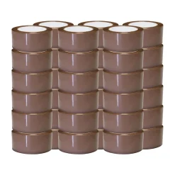 Ruban adhésif d'emballage polypropylène havane 28mic - rouleau adhésif marron 48 mm x 100 m - Carton de 36