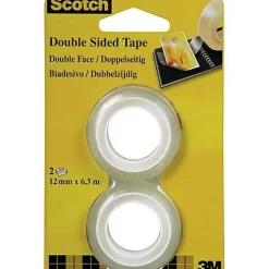 Ruban adhsif double-face Scotch 665 transparent 12 mm x 6,3 m - 2 bobines
