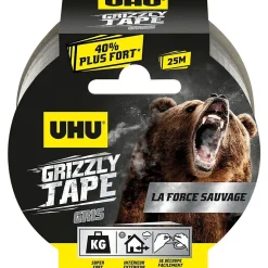 Ruban adhésif UHU Grizzly tape gris 25m