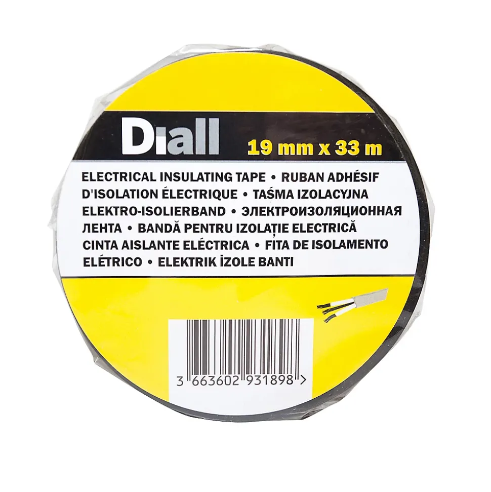 Ruban d'isolation électrique 19 mm x 33 m noir