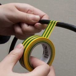 Ruban d'isolation électrique 19 mm x 10 m vert et jaune