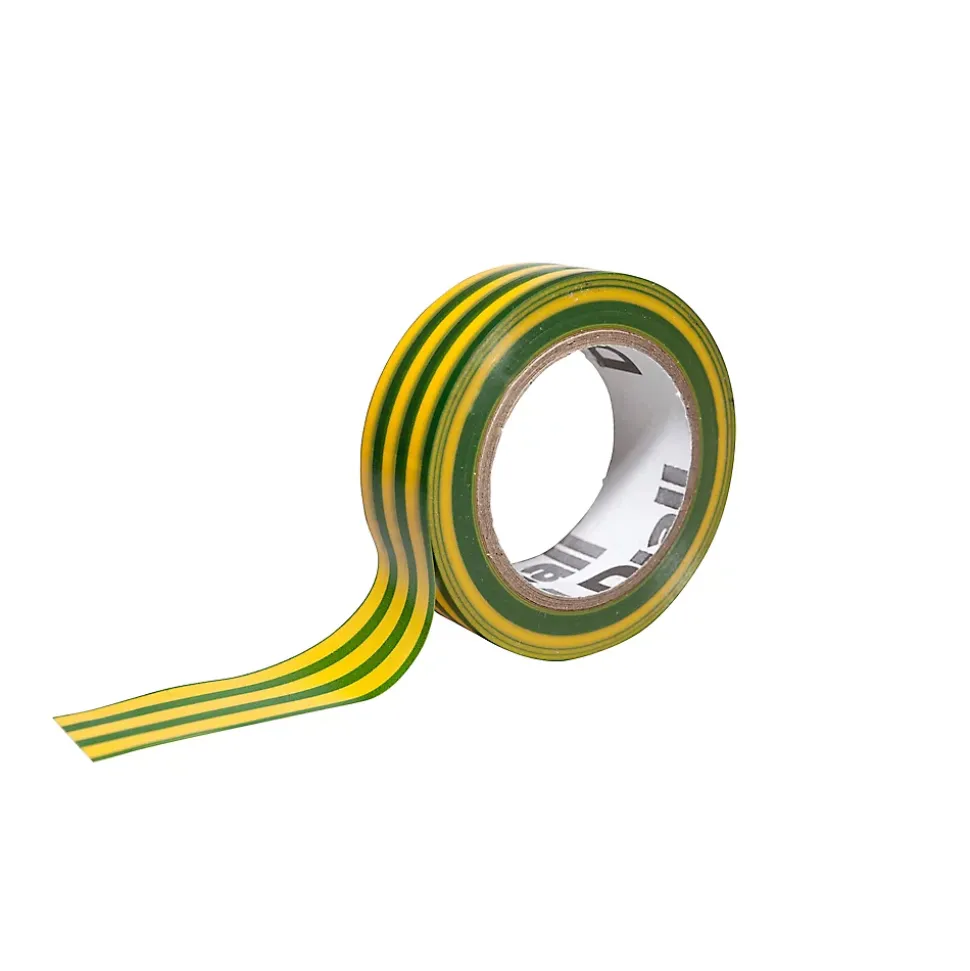 Ruban d'isolation électrique 19 mm x 10 m vert et jaune