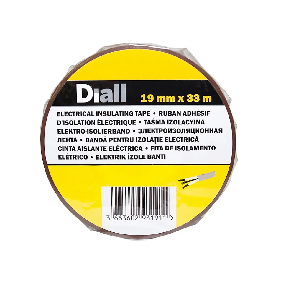 Ruban d'isolation électrique 19 mm x 33 m marron