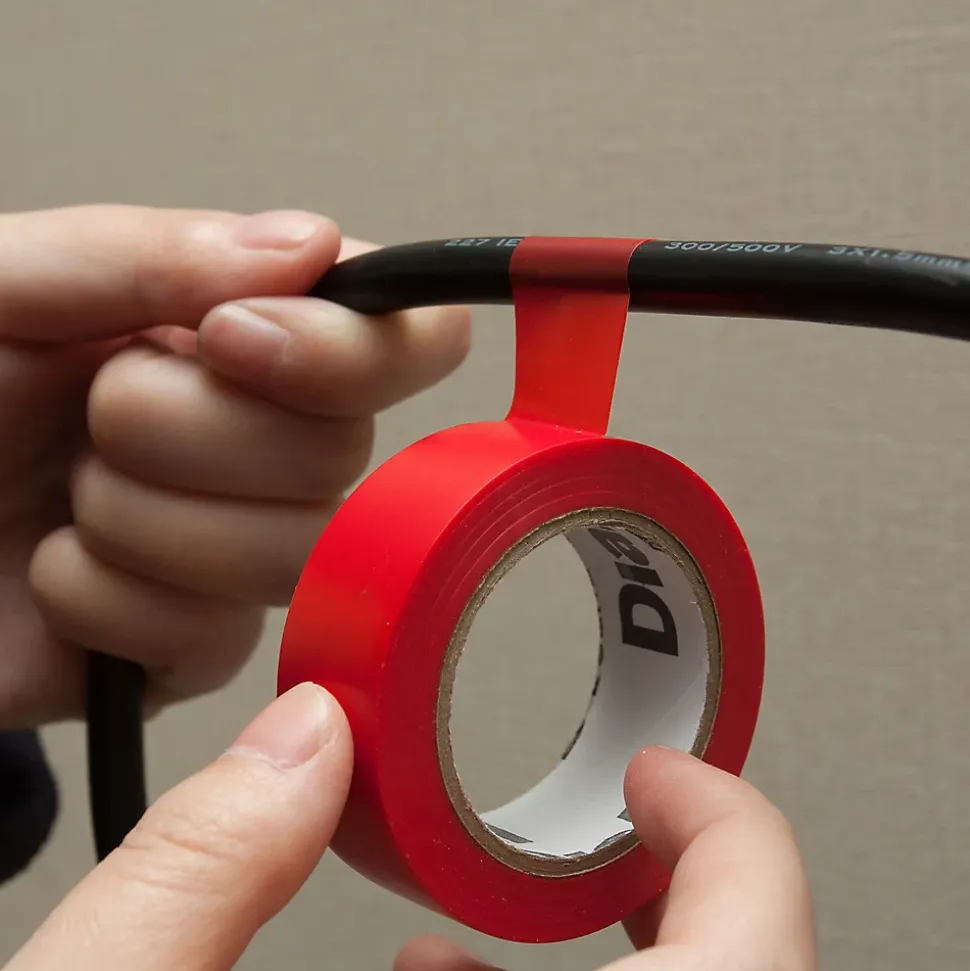 Ruban d'isolation électrique 19 mm x 33 m rouge