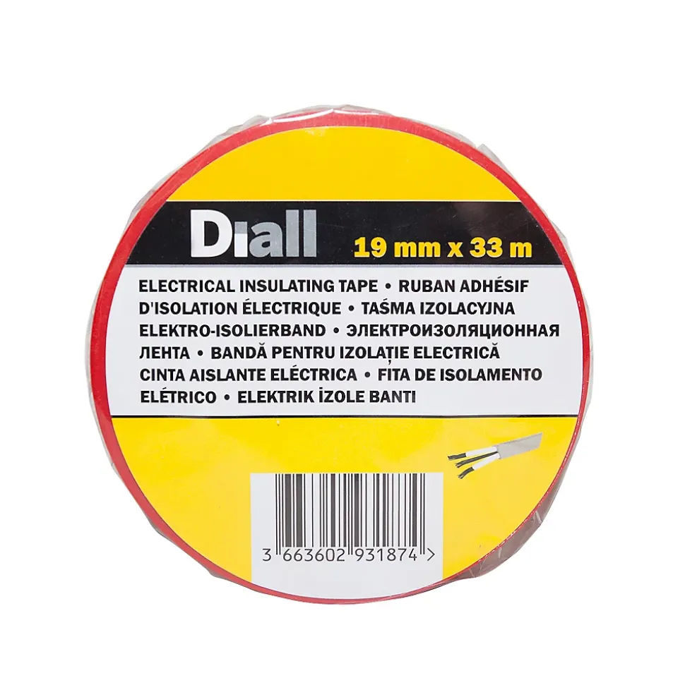 Ruban d'isolation électrique 19 mm x 33 m rouge