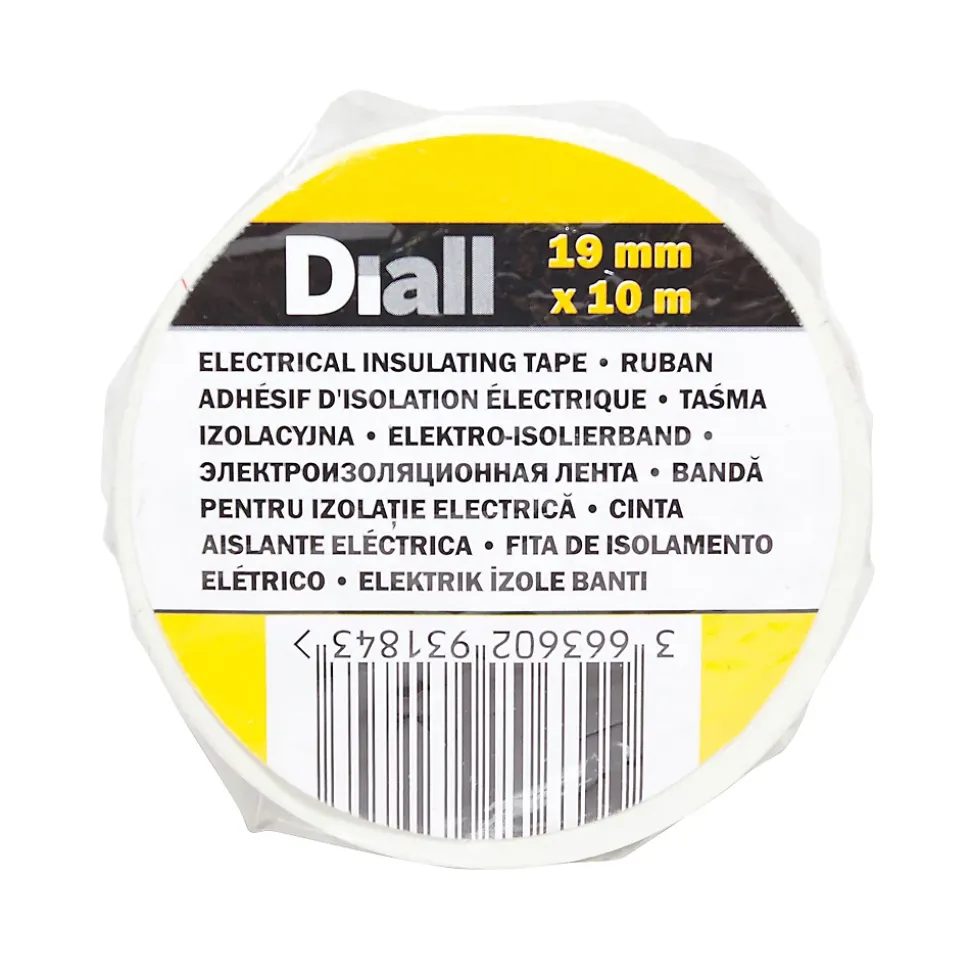 Ruban d'isolation électrique 19 mm x 10 m blanc