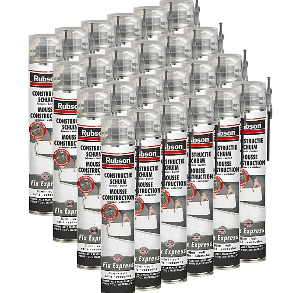 RUBSON Lot de 24 Mousses construction 750ml Fix Express