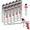 RUBSON Pack de 11 Mousses Expansives WhiteTeq Pistolable 750ml + Nettoyant FoamCleaner 929 500ml Penosil + Pistolet