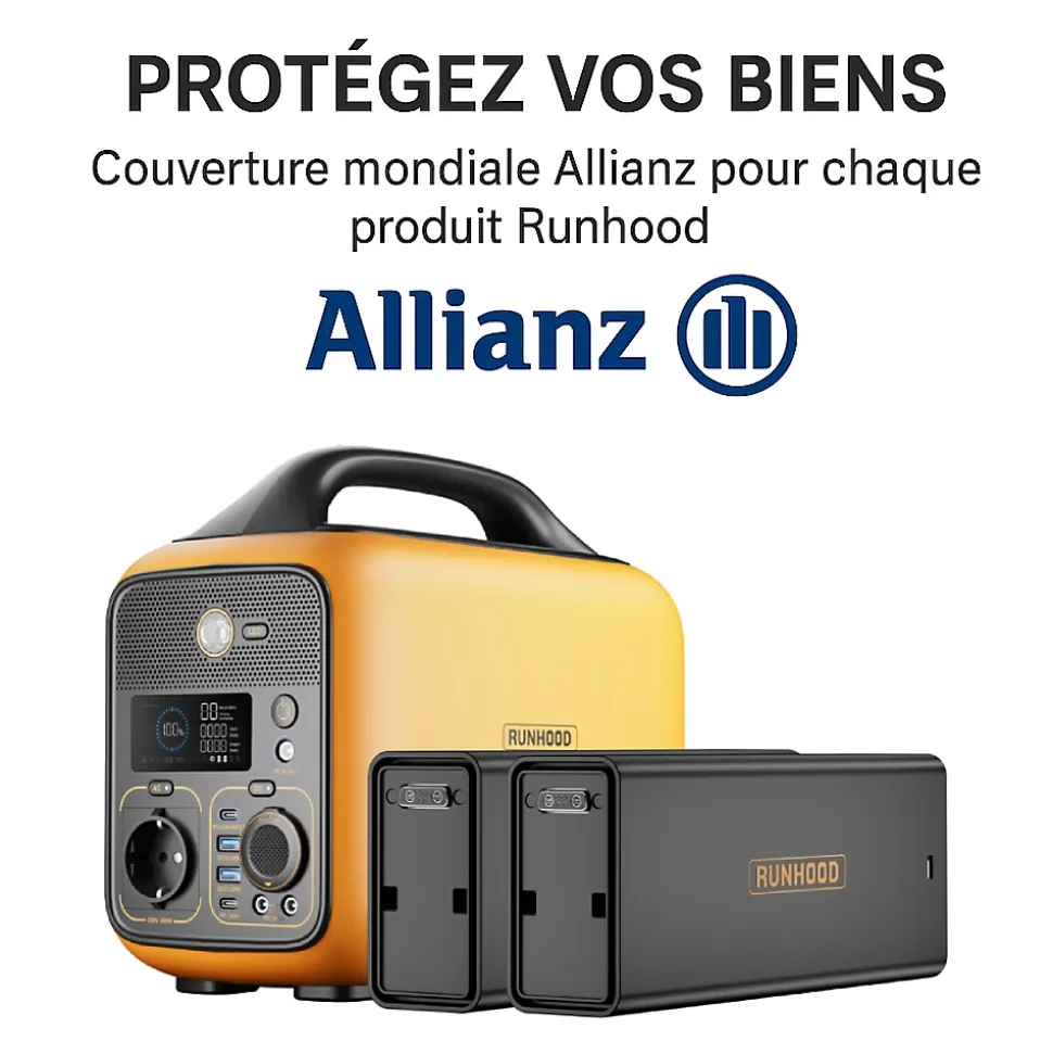 RUNHOOD HE600 + 4 EB324 - Station Modulaire 600 W 1296 Wh avec Hot-Swap