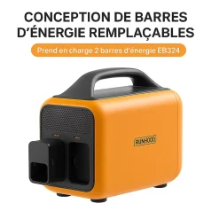 RUNHOOD HE600 + 2 Energy Bar 324 - Station Modulaire 600 W 648 Wh avec Hot-Swap