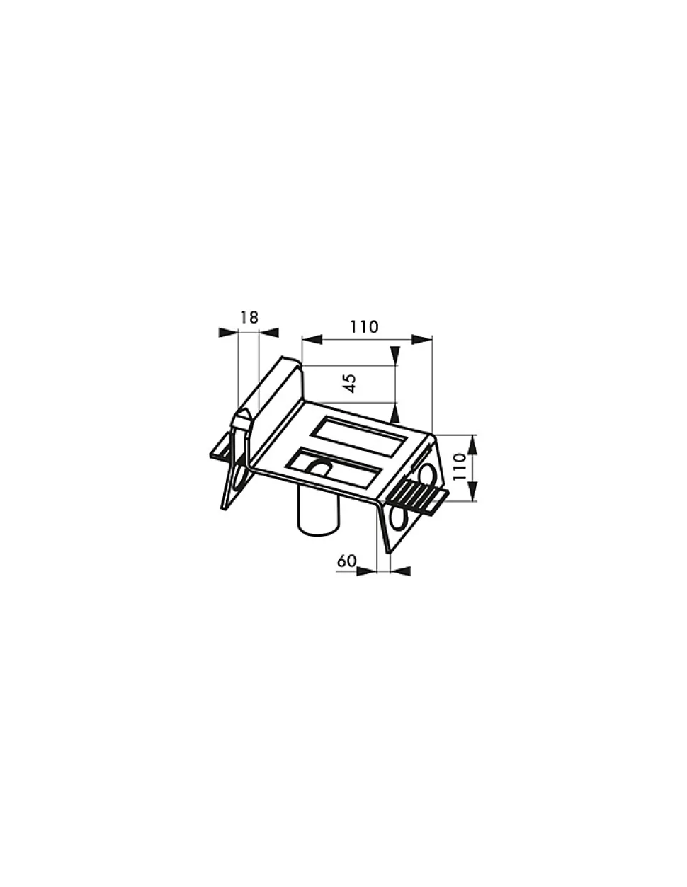 Sabot à sceller pour porte, glissière réglable, acier - THIRARD