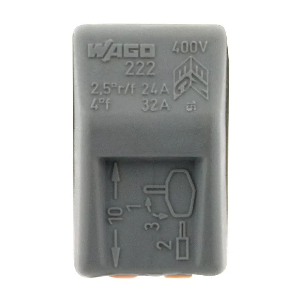 Sachet de 10 bornes 2 entrées série 222 - Wago