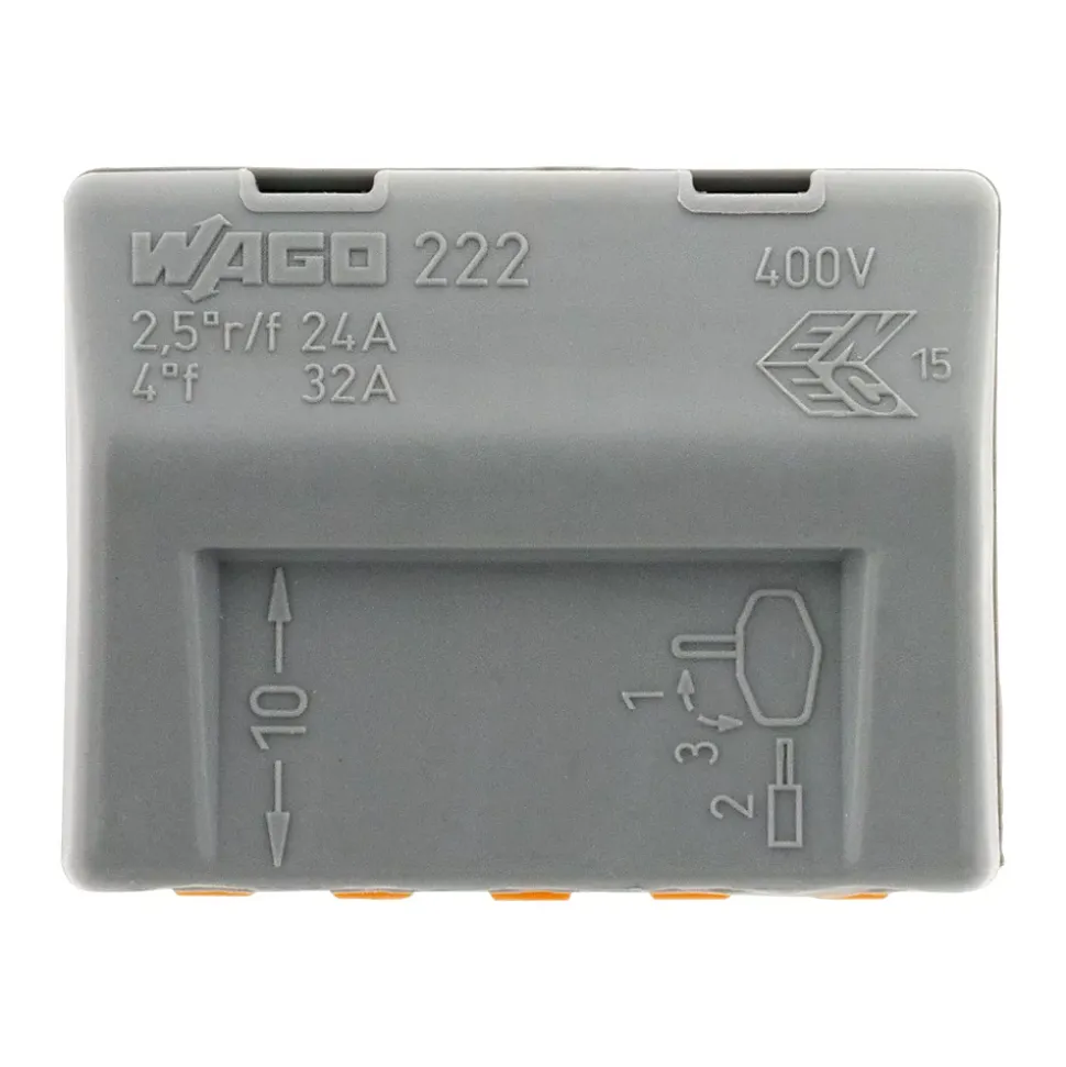 Sachet de 5 bornes 5 entrées série 222 - Wago