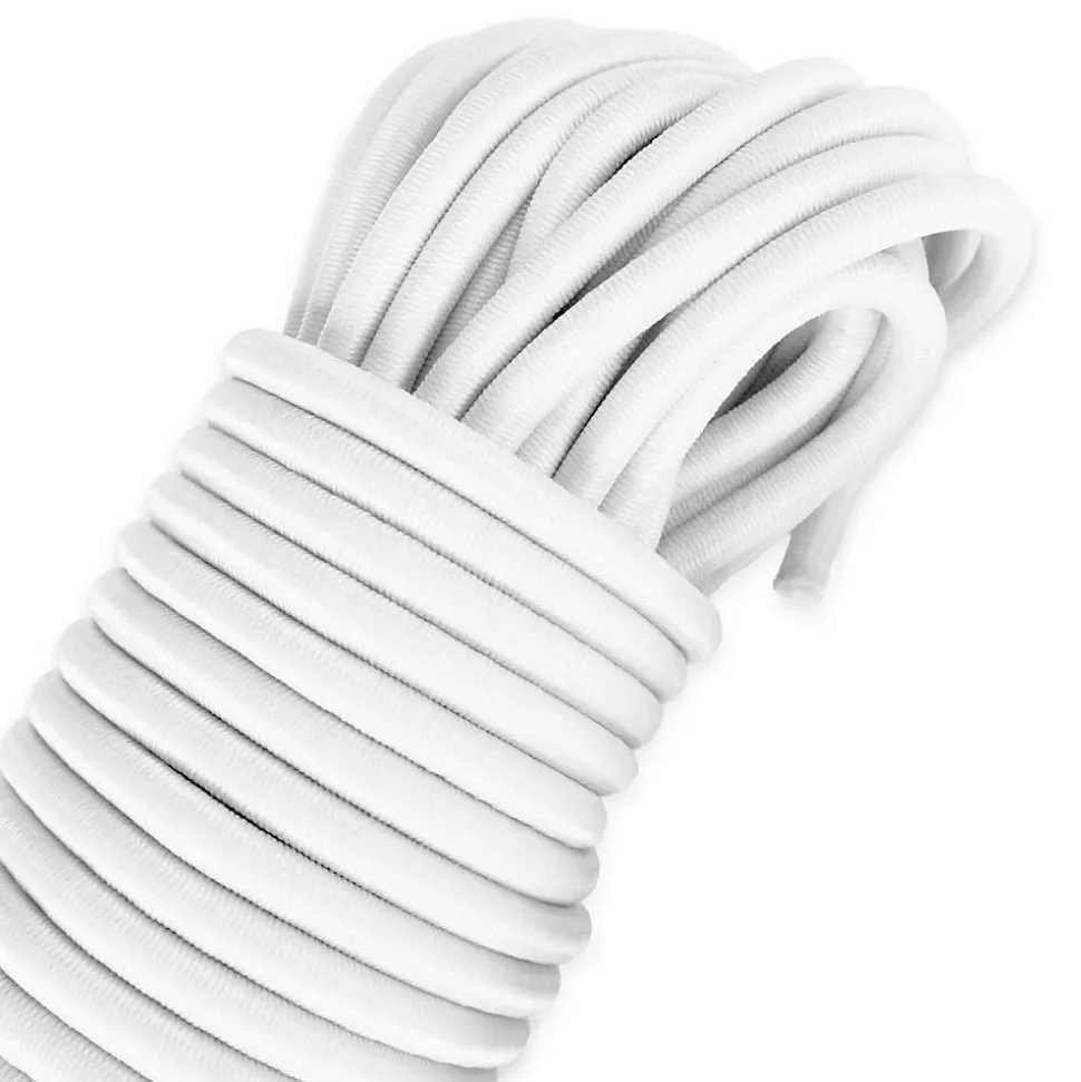 Sandow élastique Blanc 20 mètres - Qualité PRO TECPLAST 9SW - Tendeur pour bâche de diamètre 9 mm