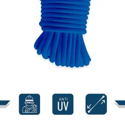 Sandow élastique Bleu 40 mètres - Qualité PRO TECPLAST 9SW - Tendeur pour bâche de diamètre 9 mm