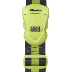 Sangle bagages à combinaison vert anis et rayures gris foncé 2 m Master Lock