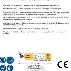 Sangles d'Arrimage à Cliquet 4 m x 25 mm - Lot de 4 - Rupture à 700 kg - Sécurisez Vos Charges - Silverline