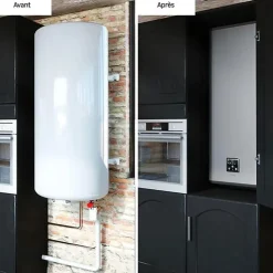 SAUTER Chauffe-eau électrique plat connecté GUELMA 65L blanc - multiposition