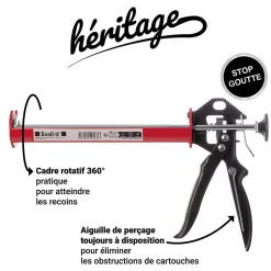 SCELL IT Pack Pistolet Heritage avec 2 Cartouches Scellement Chimique First300 Ton béton