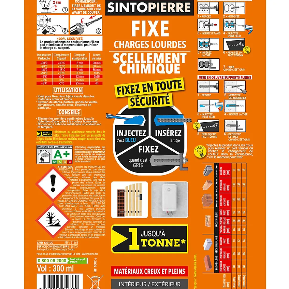 Scellement chimique 300ml Sintopierre