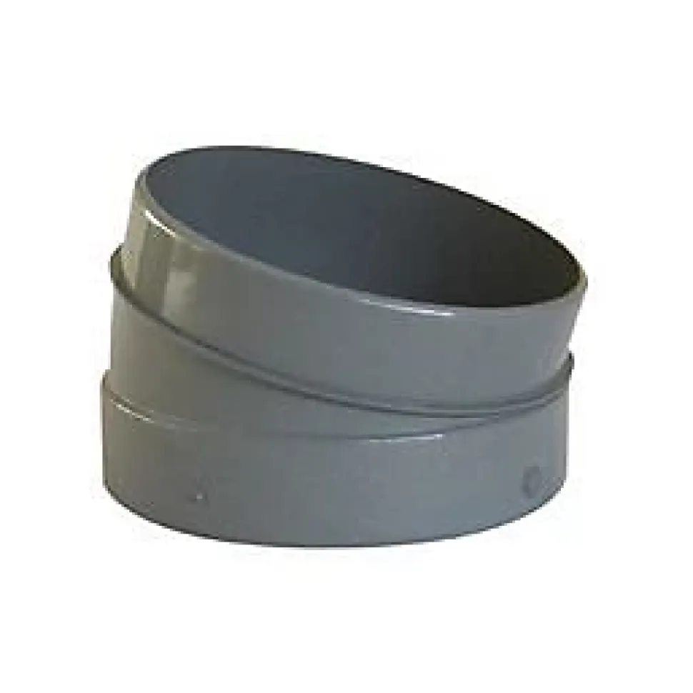 Secteur de coude PVC évacuation 15° mâle/femelle Ø100 Fitt