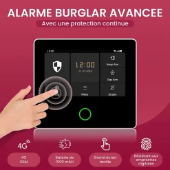 seQrell, Systeme Alarme Maison sans Fil GSM 4G, WLAN avec écran Tactile et Batterie 1500 mAh. Alexa, Application Android et iOS
