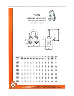 Serre cable Etrier Acier zingué Pour Câble 20 - 1 pièce