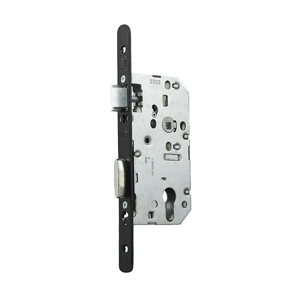 Serrure à larder D455 clé I axe 50mm bout rond finition noir sans gâche - VACHETTE - 22700000
