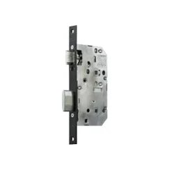 Serrure à larder D455 clé I axe 50mm bout rond finition noir sans gâche - VACHETTE - 22700000