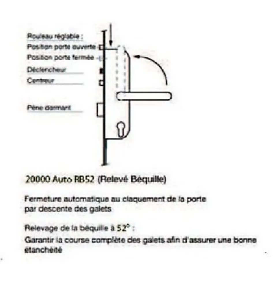 Serrure 4 points série 20215 automatique L2150mm têtière 16mm Axe 40mm sans gâche - VACHETTE - 26766000