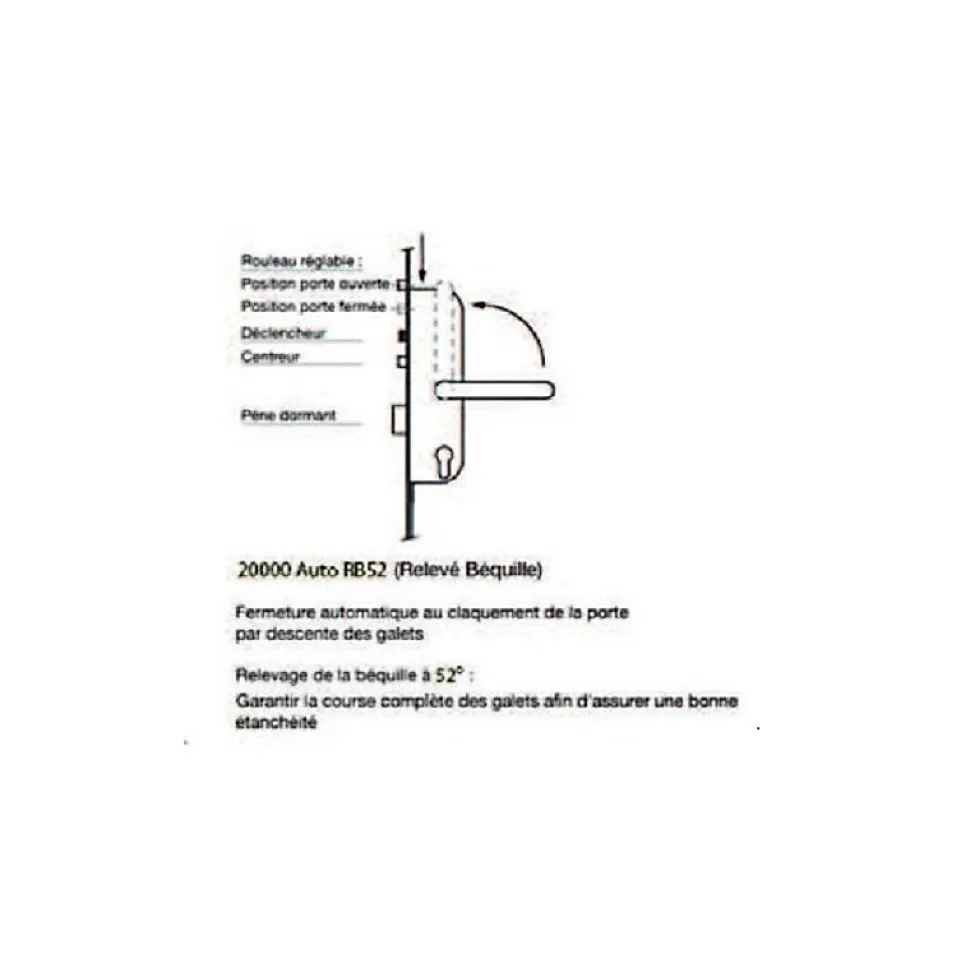 Serrure 4 points série 20215 automatique L2150mm têtière 16mm Axe 40mm sans gâche - VACHETTE - 26766000