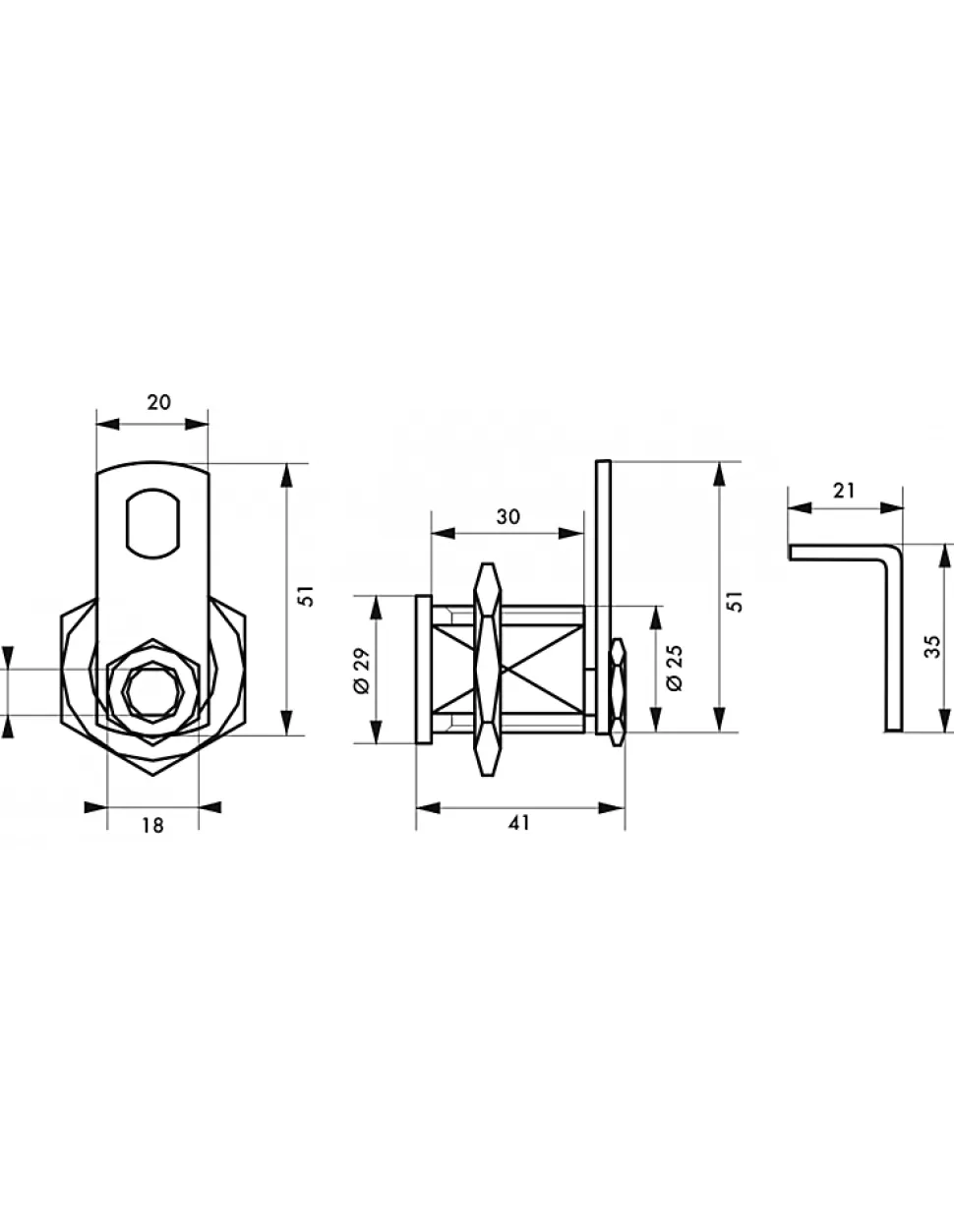 Serrure batteuse filetée et clipsable pour boîte aux lettres, épaisseur maxi 23mm - THIRARD