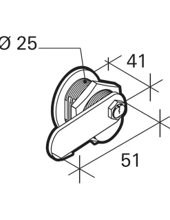 Serrure batteuse filetée et clipsable pour boîte aux lettres, épaisseur maxi 23mm - THIRARD