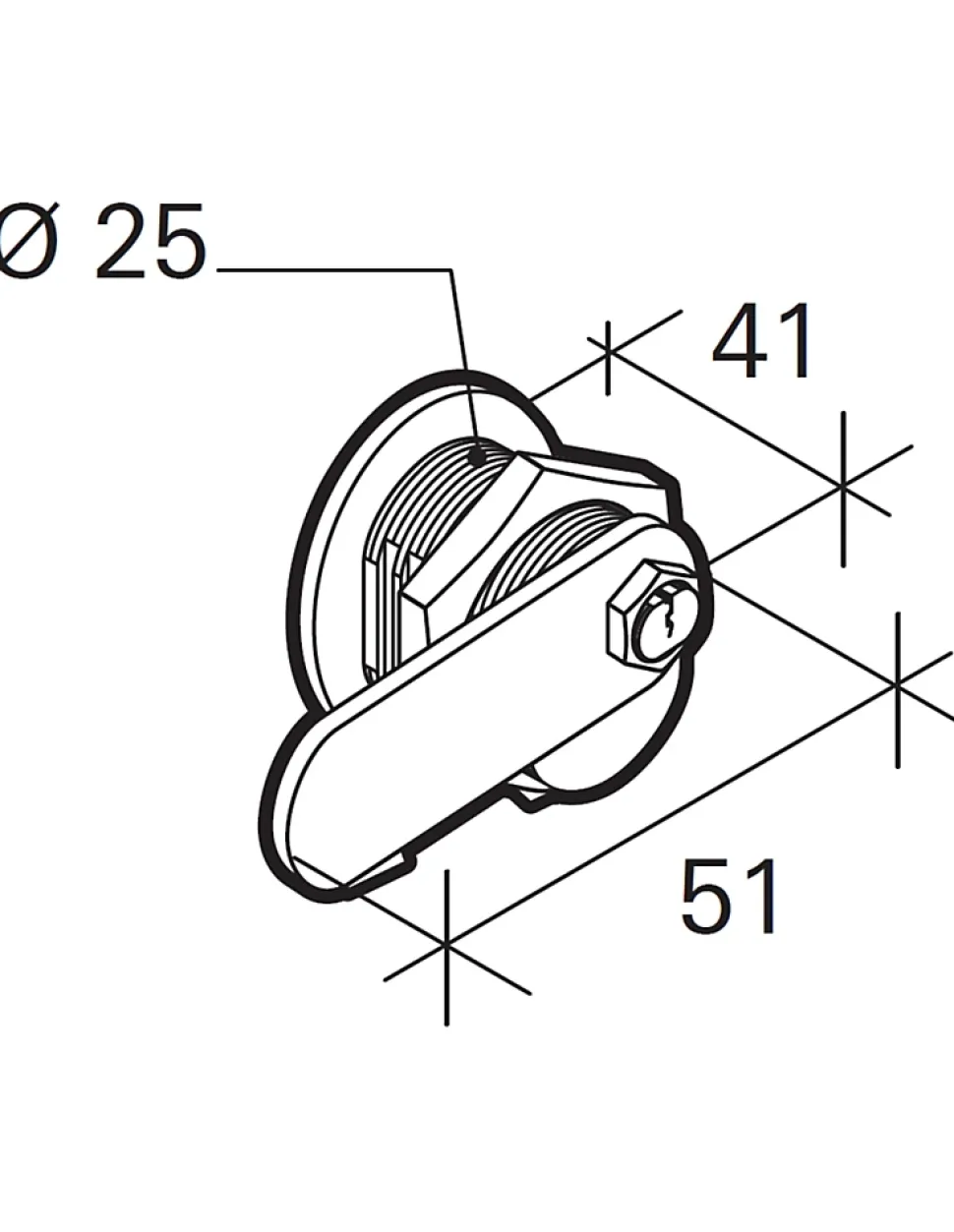 Serrure batteuse filetée et clipsable pour boîte aux lettres, épaisseur maxi 23mm - THIRARD