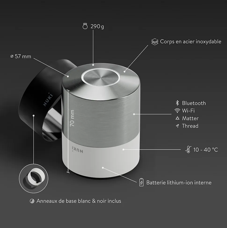 Serrure connectée Nuki Smart Lock Pro acier
