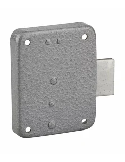 Serrure de meuble Paris pour porte d'ameublement, droite, axe 35mm, 60x70mm, gris, 1 clé - THIRARD