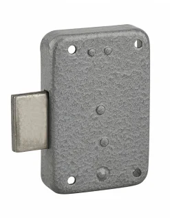 Serrure de meuble Paris pour porte d'ameublement, gauche, axe 25mm, 50x70mm, gris, 1 clé - THIRARD