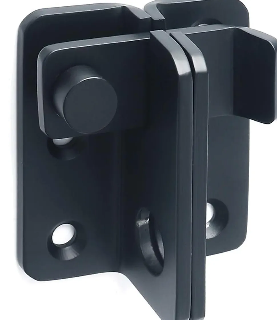 Serrure de porte coulissante, cadenas, loquet, serrure de porte, acier inoxydable, finition noir mat