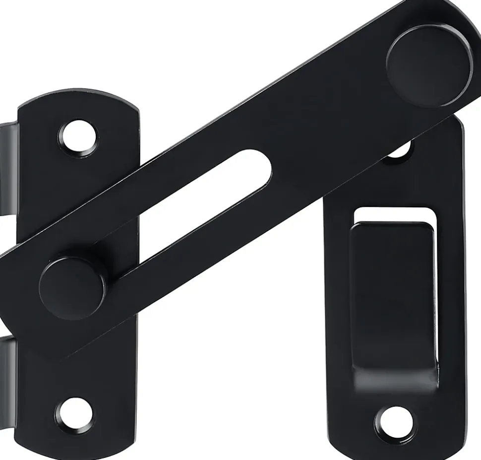 Serrure de porte coulissante, verrou de volet, verrou de porte avec vis, acier inoxydable, finition noir mat