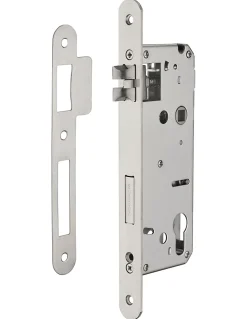 Serrure encast. Intelock trou cylindre pour poignées connectées, inox, axe50mm, entr'axes85mm, carré8, BR - INTELOCK