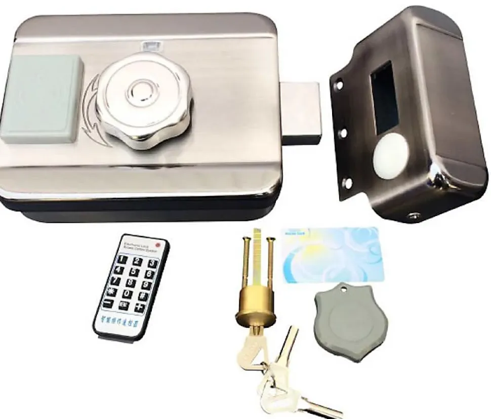 Serrure électrique motorisée 12v avec lecteur de badge intégré btc5 mifare