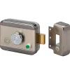 Serrure électrique motorisée en applique pene dormant cylindre rond réversible 12V DOM CE105