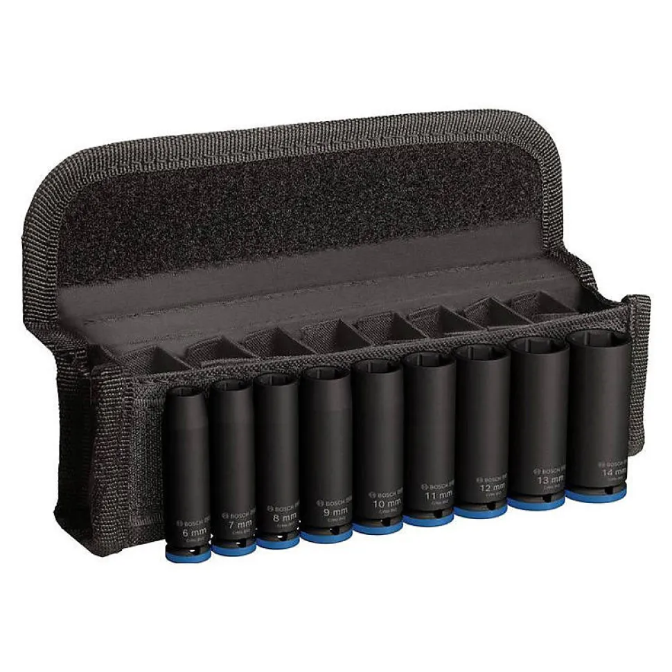 Set 9 Douilles BOSCH Impact PRO M 6,7,8,9,10,11,12,13,14 50M 1/4