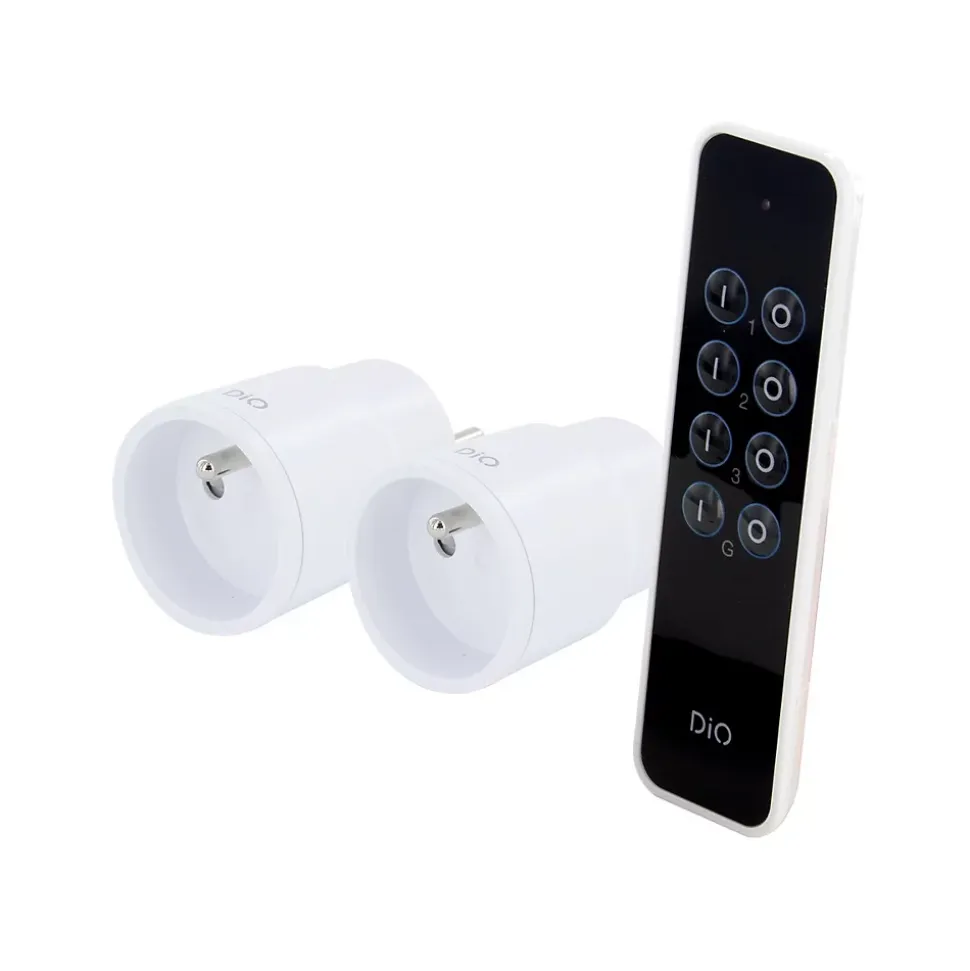 Set 2 prises avec télécommande - blanc - DiO