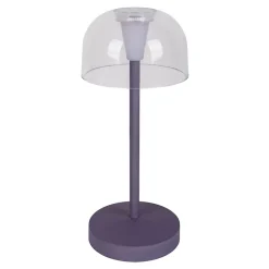Set de 2 lampes de table LED rechargeables Gomba extérieur intérieur métal plastique couleur mûre hauteur 18,5cm