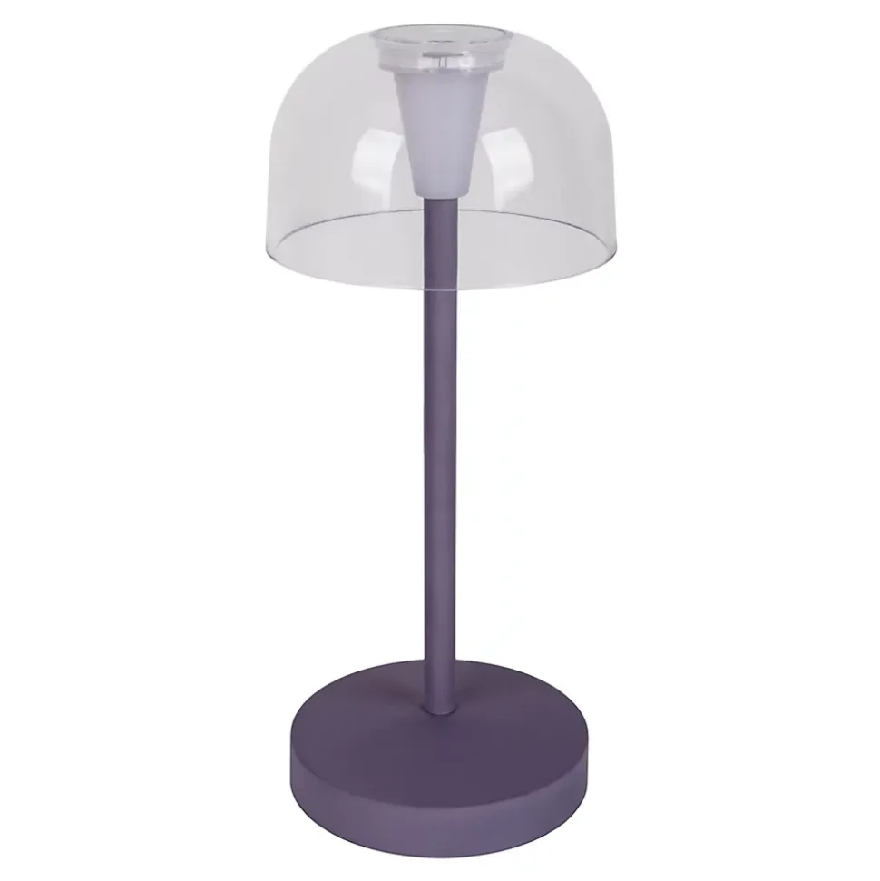 Set de 2 lampes de table LED rechargeables Gomba extérieur intérieur métal plastique couleur mûre hauteur 18,5cm