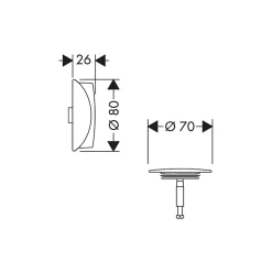 Set de finition vidage baignoire HANSGROHE Flexaplus noir mat