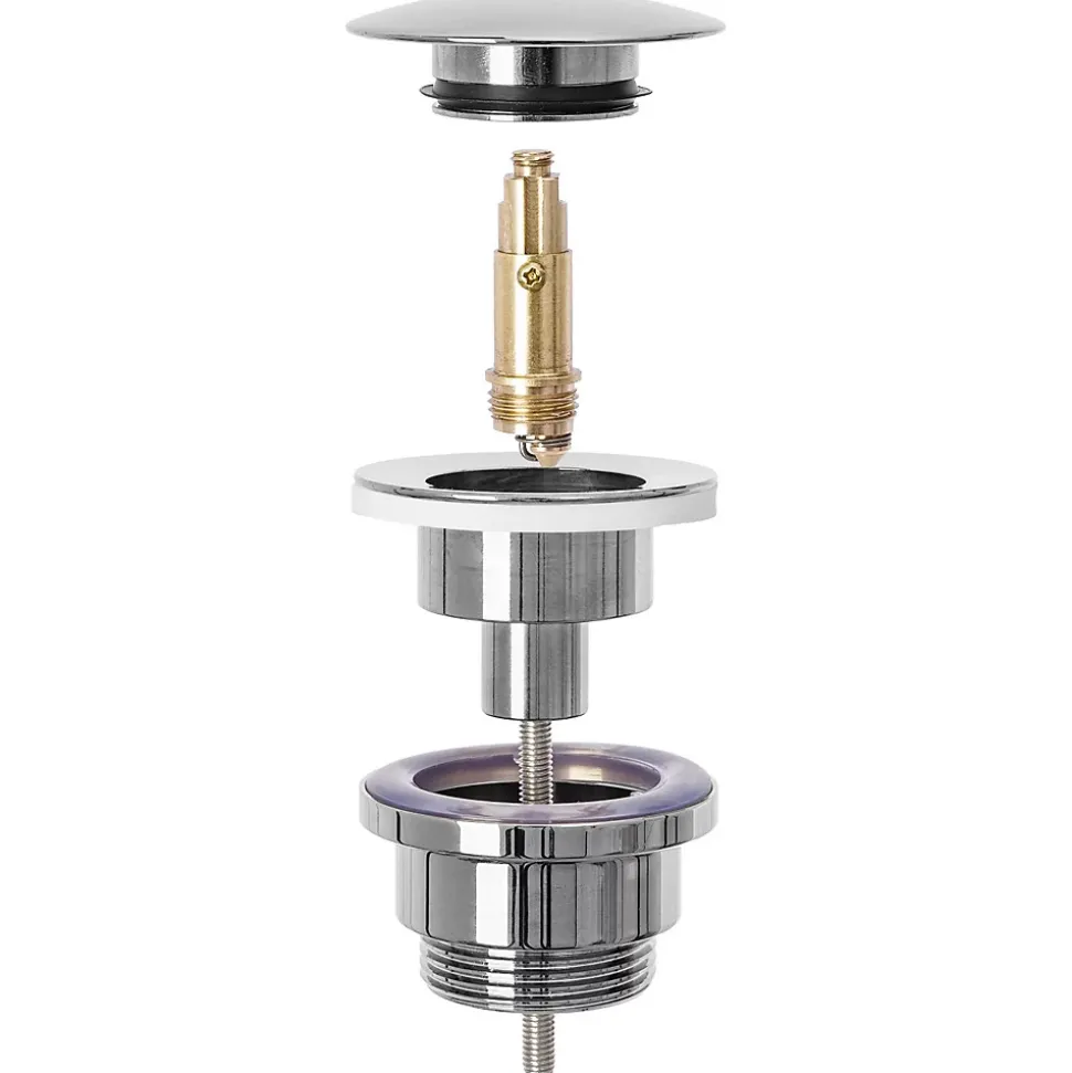 Siphon de lavabo + bonde REA Clic-Clac Chrome