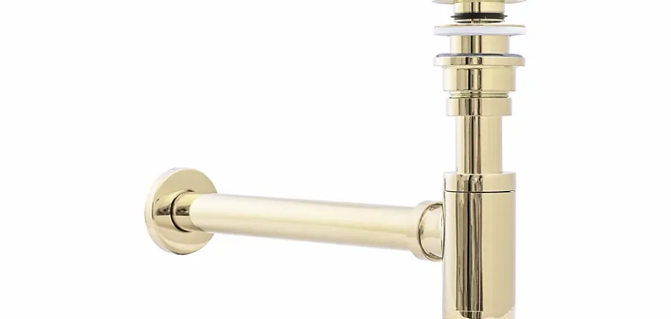 Siphon de lavabo + bonde Rea Gold
